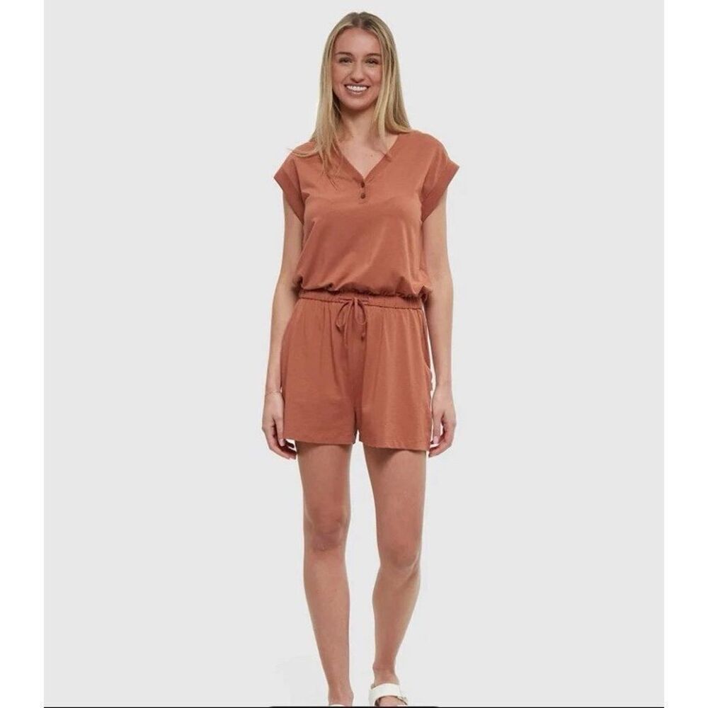 Thetis Romper Relaxed Fit Extended Shoulder Romper Size Small NWT-001